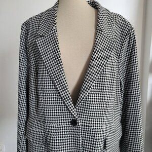 Glamour Z Lane Bryant Women's Black/White Houndstooth Jacket Blazer (Size: 24)